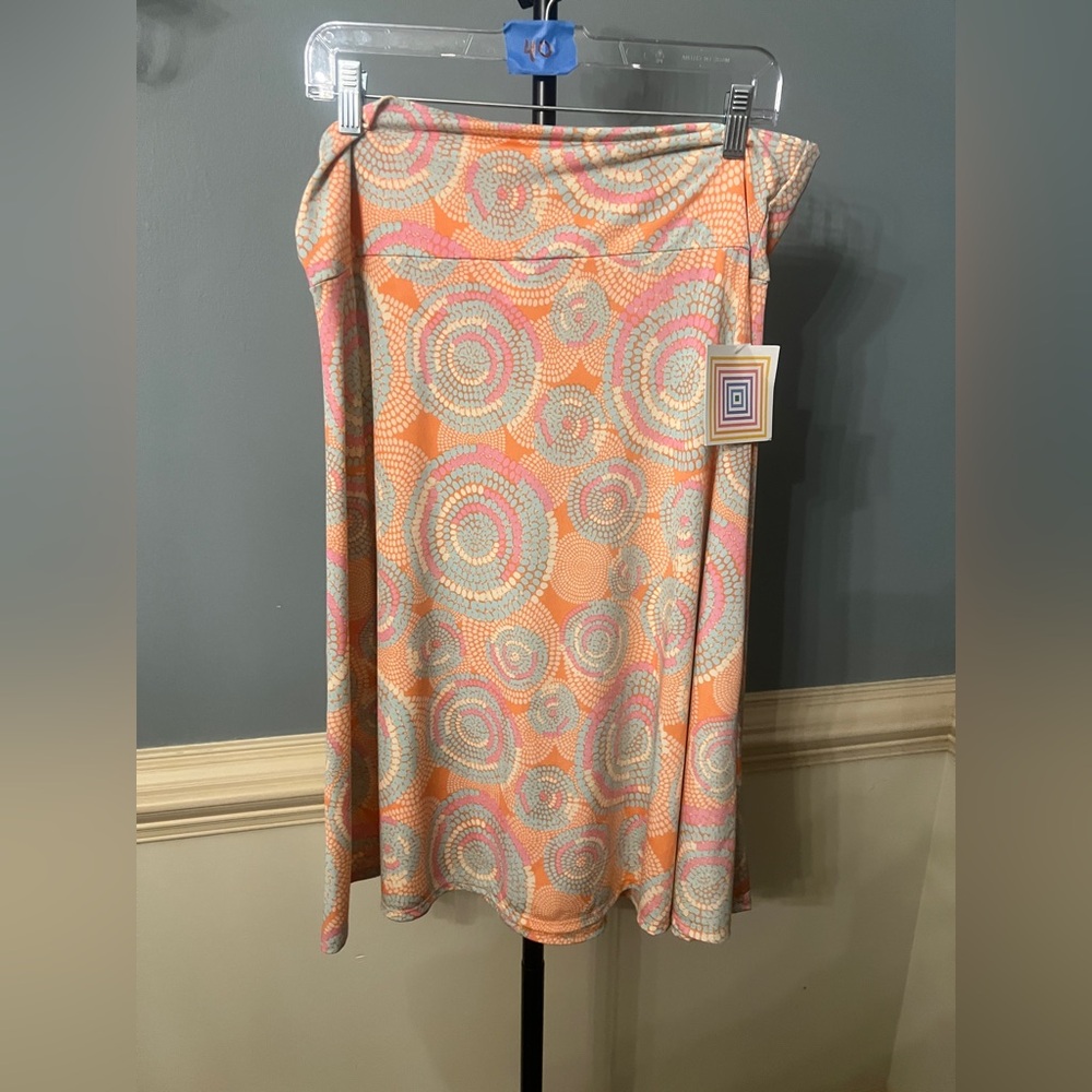 LuLaRoe A-Line Skirt‎ in Orange and Pink Swirls